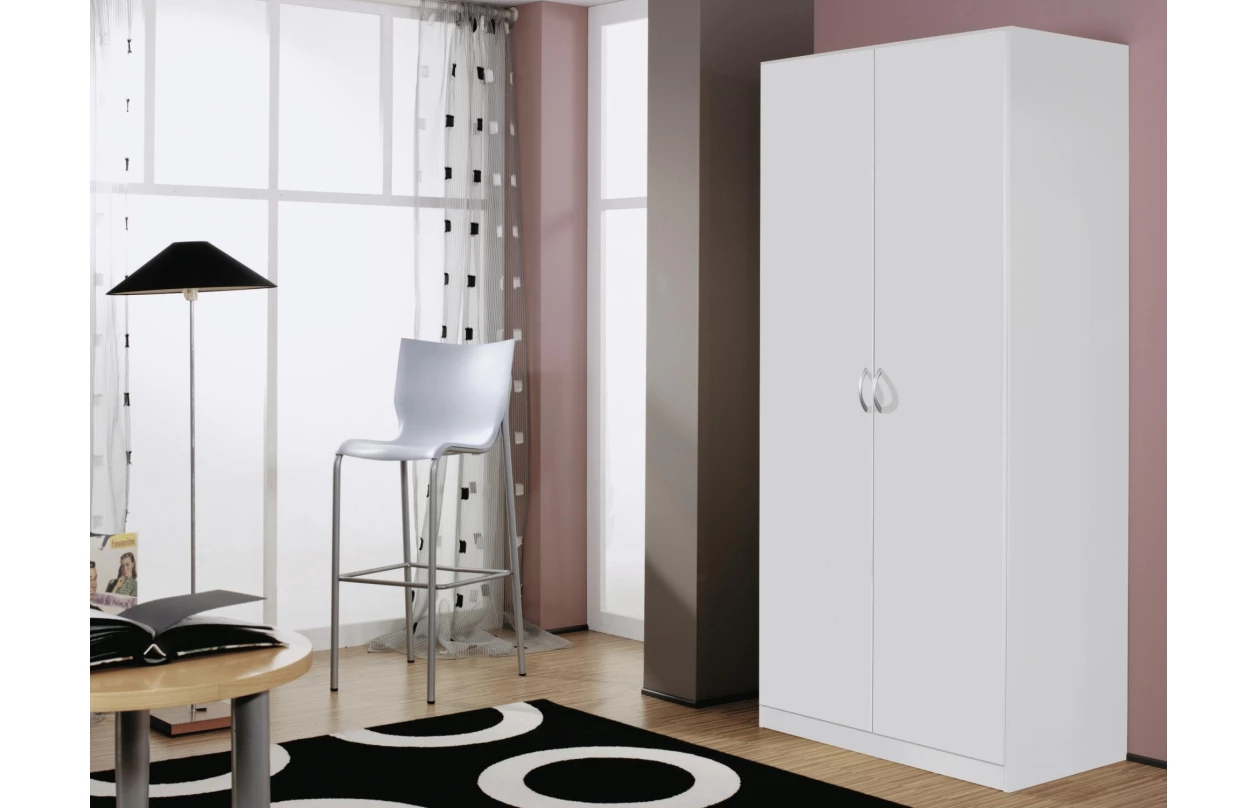 Šatní skříň Case, 91 cm, bílá 8