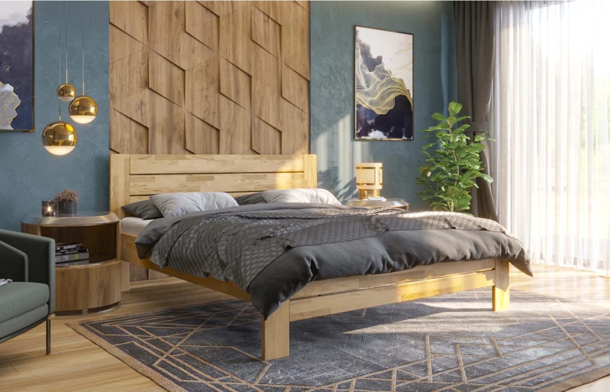 Postel Emilia 180x200 cm, přírodní buk 6