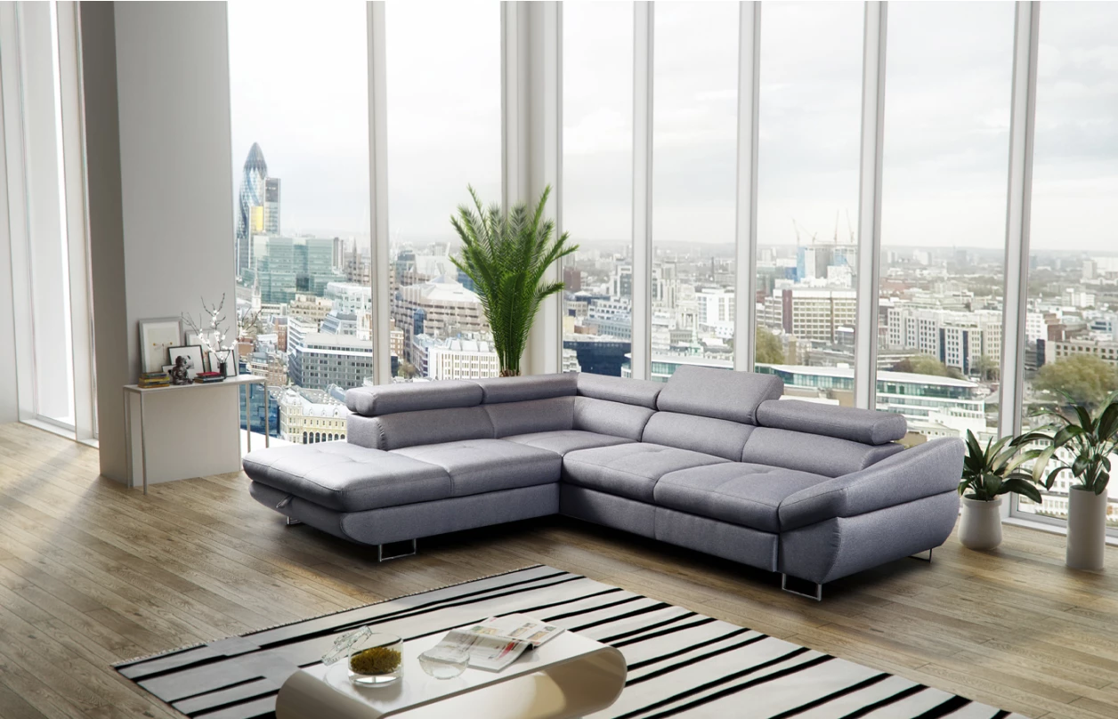 Rohová sedací souprava Fabio, rezavá látka, levý roh 5