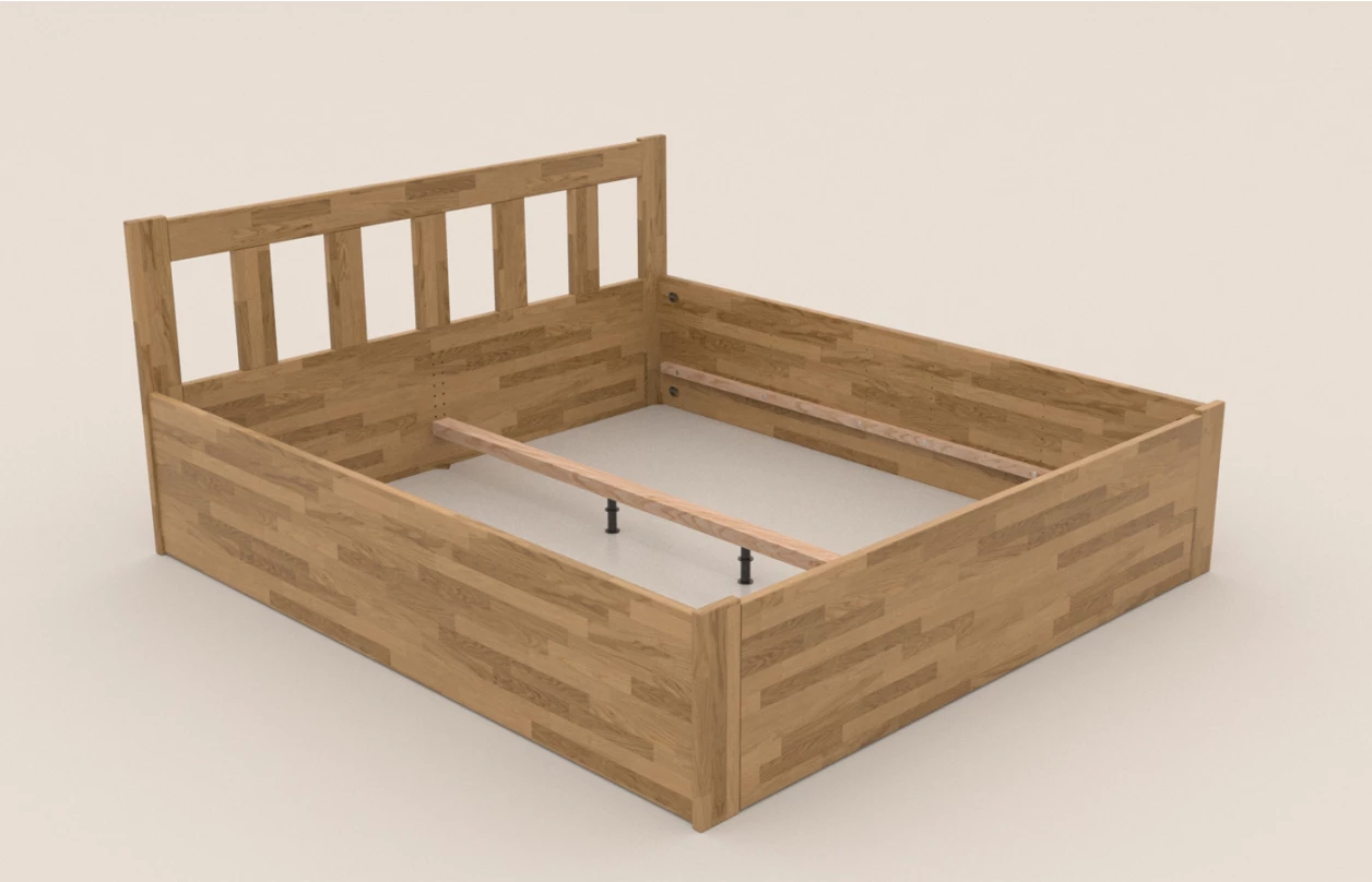 Postel s úložným prostorem Tema Box 180x200 cm, bělený buk 4