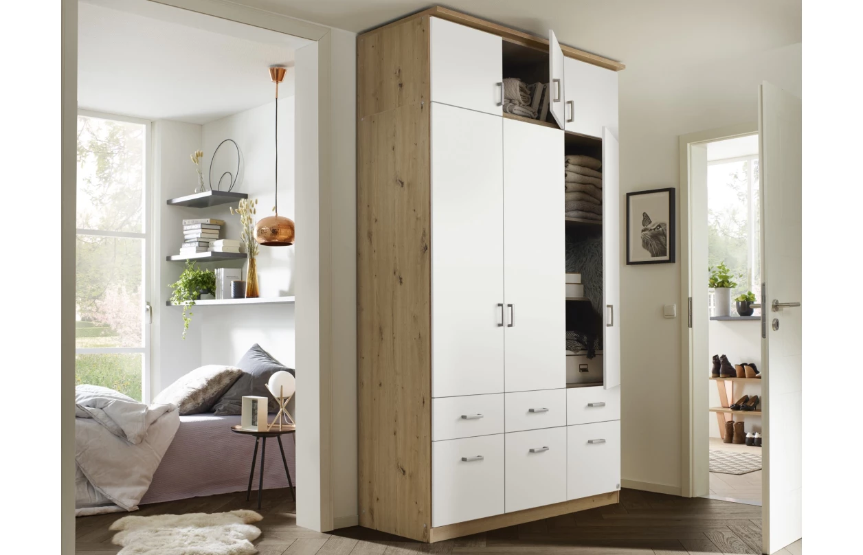 Skříňový nástavec Bremen, 136 cm, bílý 19