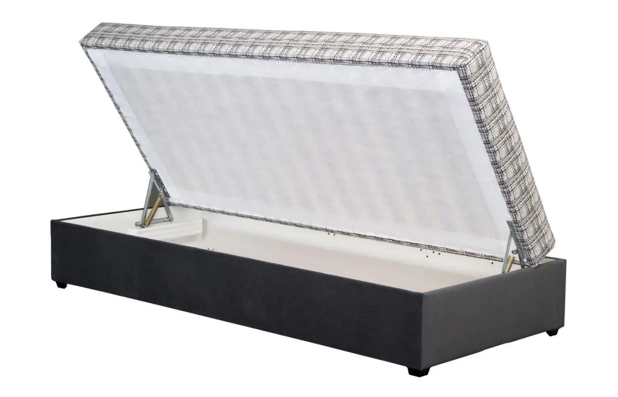 Postel Ormea 88x202 cm, šedá látka 1