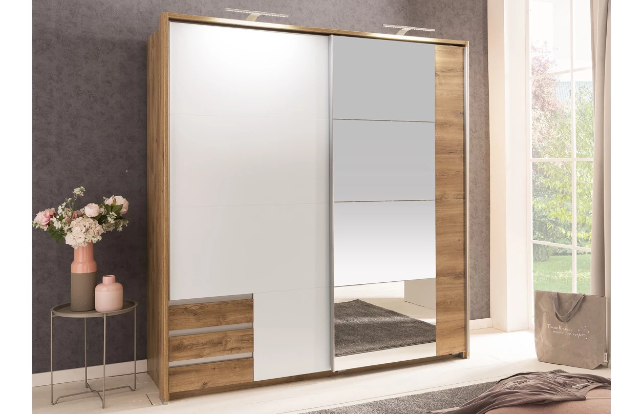 Paspartový rám k šatní skříni Emden, 138 cm, prkenný dub 5
