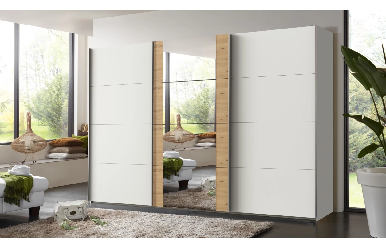 Šatní skříň Bern, šířka 225 cm/výška 208 cm, bílá 6