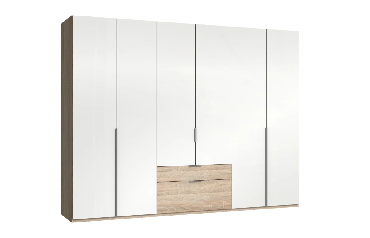 Šatní skříň New York D, 90 cm, bílá/bílý lesk 15