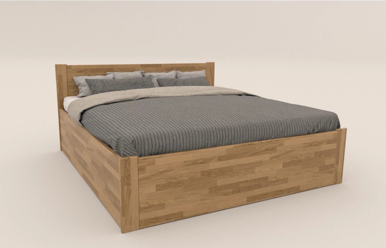 Postel s úložným prostorem Fava Box 180x200 cm, přírodní buk 1