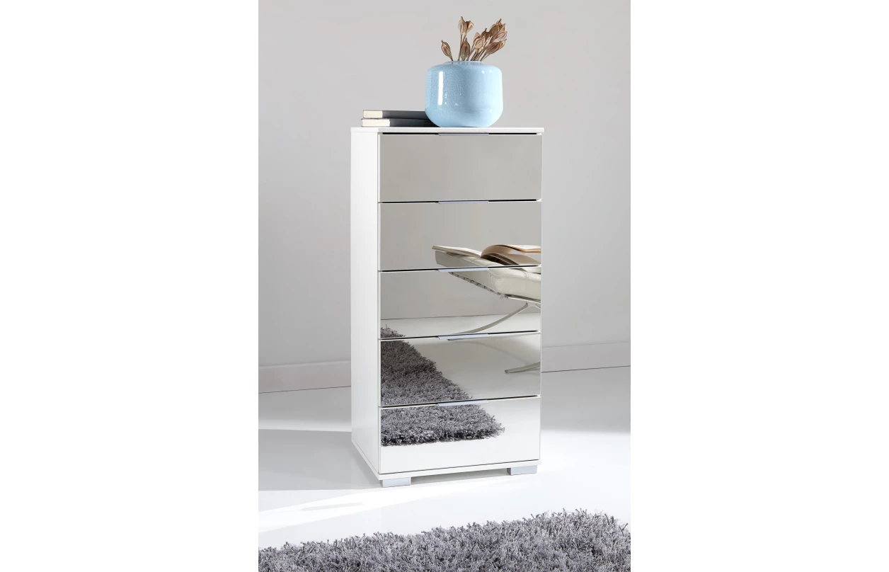 Noční stolek Easy Plus, grafit/zrcadlo 25