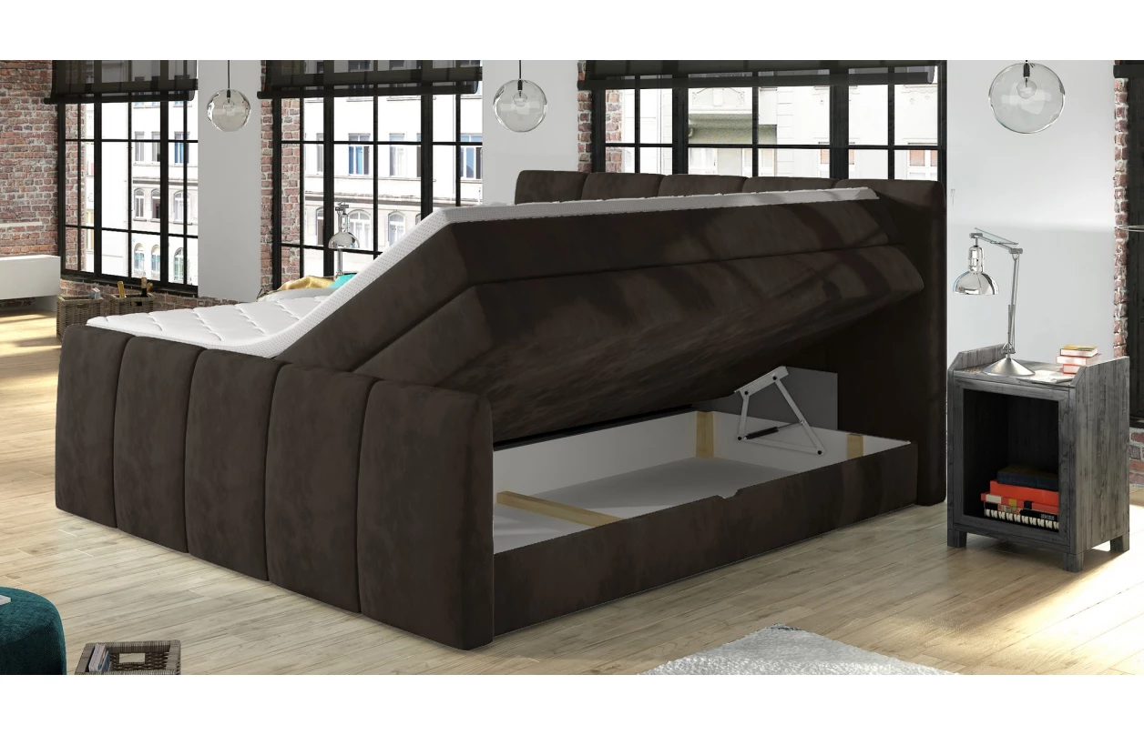 Postel boxspring Fresco 180x200 cm, petrolejová látka 9