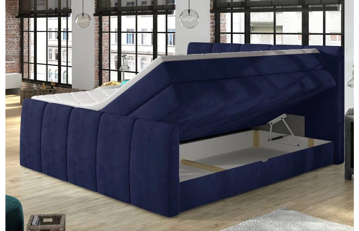 Postel boxspring Fresco 180x200 cm, petrolejová látka 10