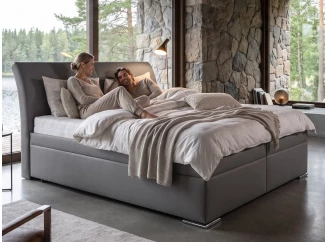 Postel Dezra 180x200 cm, šedá ekokůže