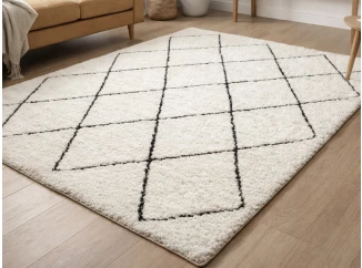 Koberec Ideal Shaggy 160x230 cm, diamant krémový/černý