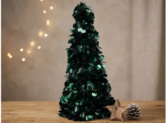 Vánoční dekorace Stromeček z třásní 60 cm, zelená