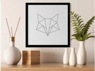 Rámovaný obraz Geometrická liška, 30x30 cm