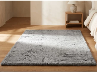 Koberec Bobs 160x230 cm, šedá imitace králičí kožešiny
