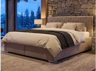 Postel Morty 180x200 cm, béžová látka, bez matrací