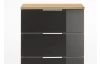 Skříňka s 5 zásuvkami Easy Plus, 49 cm, prkenný dub/šedé sklo