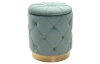 Taburet Glamorous, zeleno-modrý aqua/zlatý