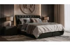 Postel boxspring Agnes 180x200 cm, leskle černá látka